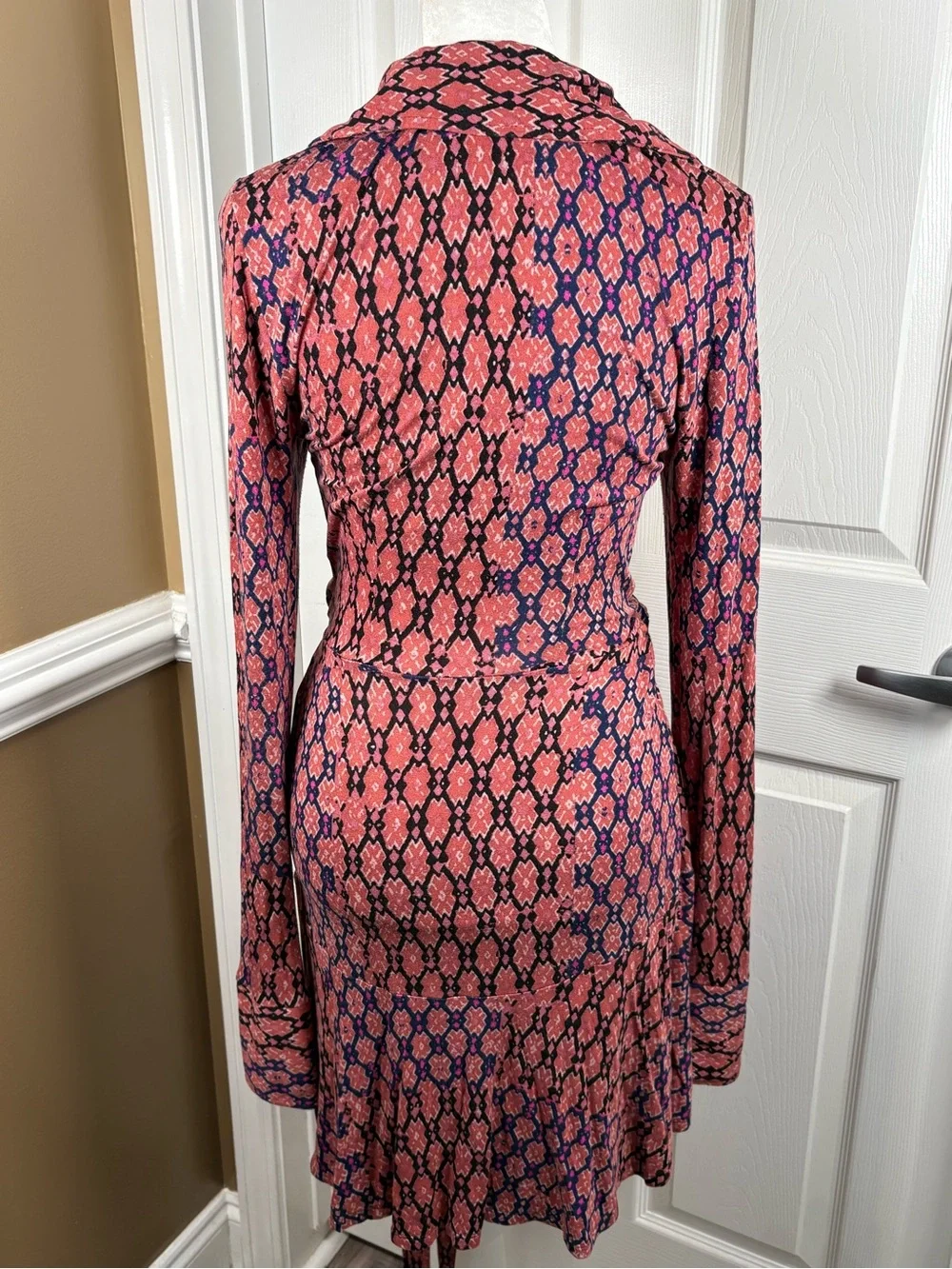 Free People Rhetta Rusty Rose Multi Print Mini Wrap Dress- Size XS